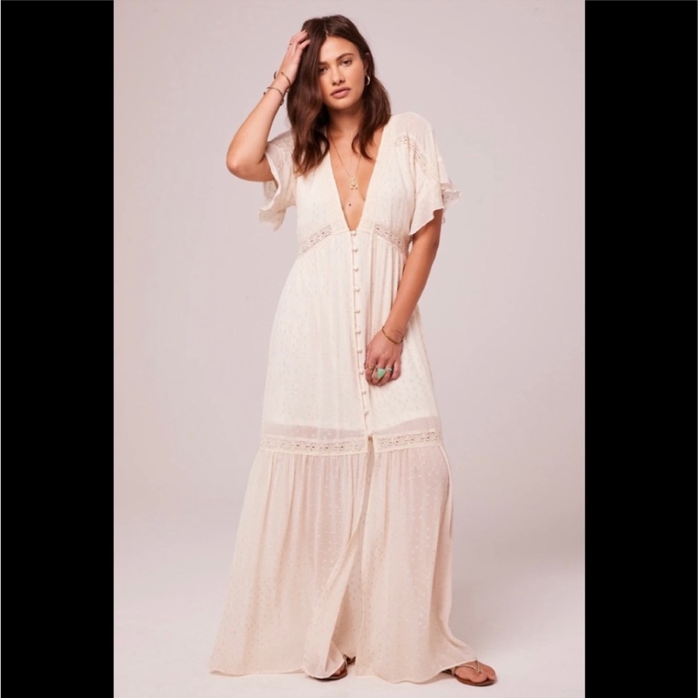NWT B.O.G. collective Elegant Cream Maxi Dress Size M